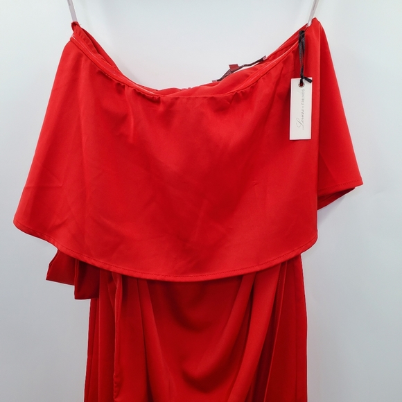 Revolve Lovers + Friends Violet Midi in Rose Strapless Dress Red Cocktail NEW - Picture 5 of 11